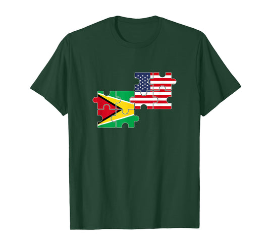 Guyana USA Flag American Guyanese T-Shirt for Women Kids Men