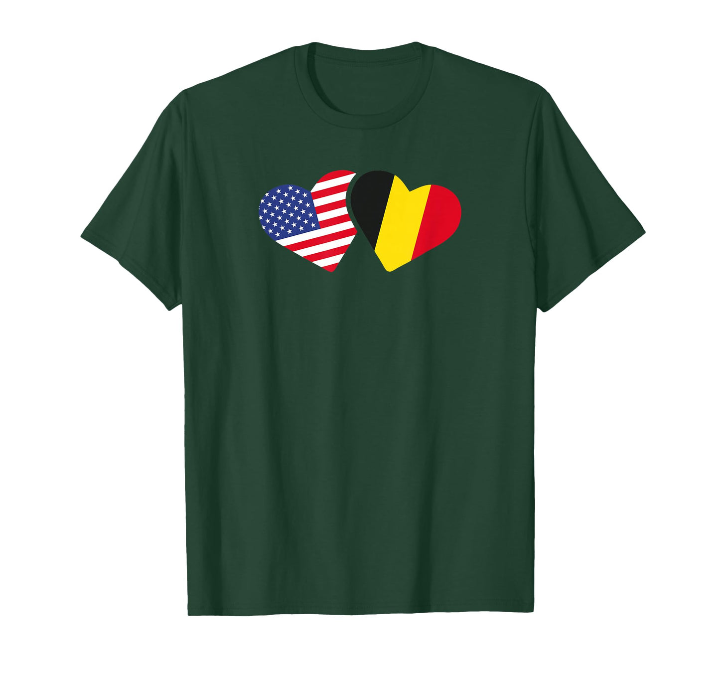 Belgium USA Flag T Shirt Heart Belgian Americans Love Cute T-Shirt