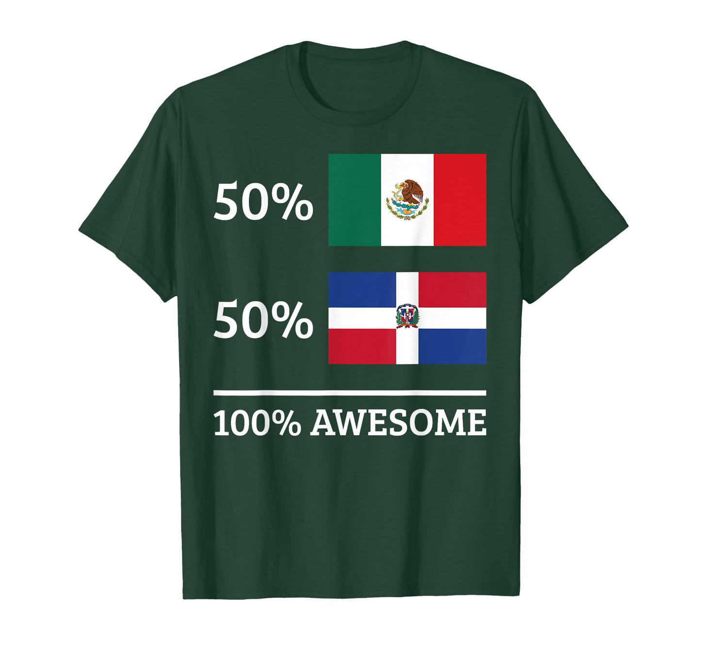 50% Mexican 50% Dominican Republic Mexico Flag Heritage T-Shirt
