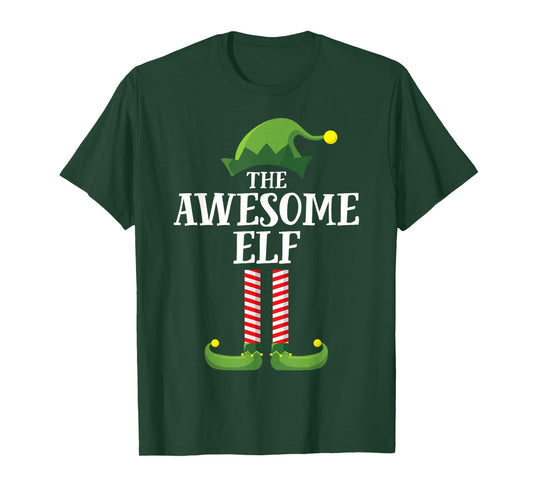 Awesome Elf Matching Family Group Christmas Party Pyjamas T-Shirt