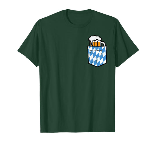 Oktoberfest Bavaria Flag Pocket Fun German Costume Men Women T-Shirt