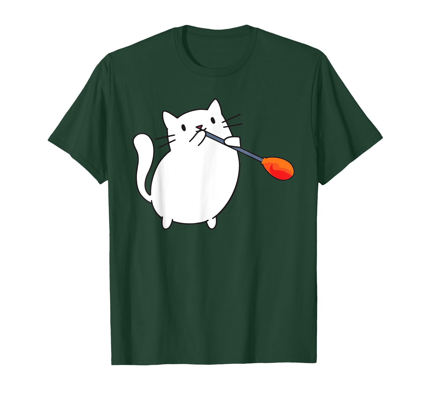 Glassworkers Gift Ideas Glassblowing Lover Cat Cute Funny Glassmith Glassblowing T-Shirt - Black, Unisex-Adults & Enthusiasts, Unisex, Short Sleeve, T-Shirt, All Seasons, Cartoon Pattern, Cat Theme