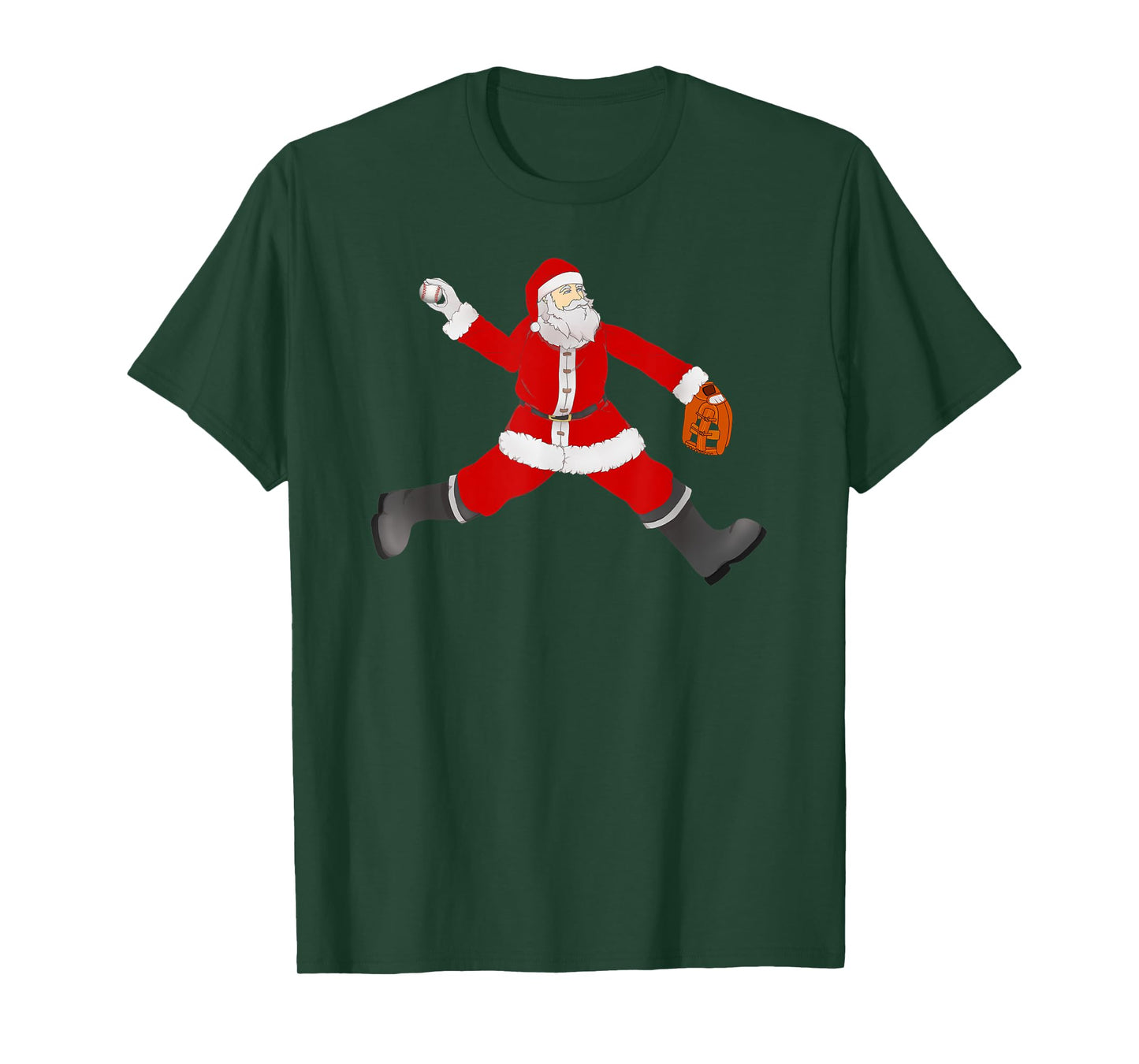 Baseball Santa Christmas No Hitter Pitcher Pitching Santa T-Shirt