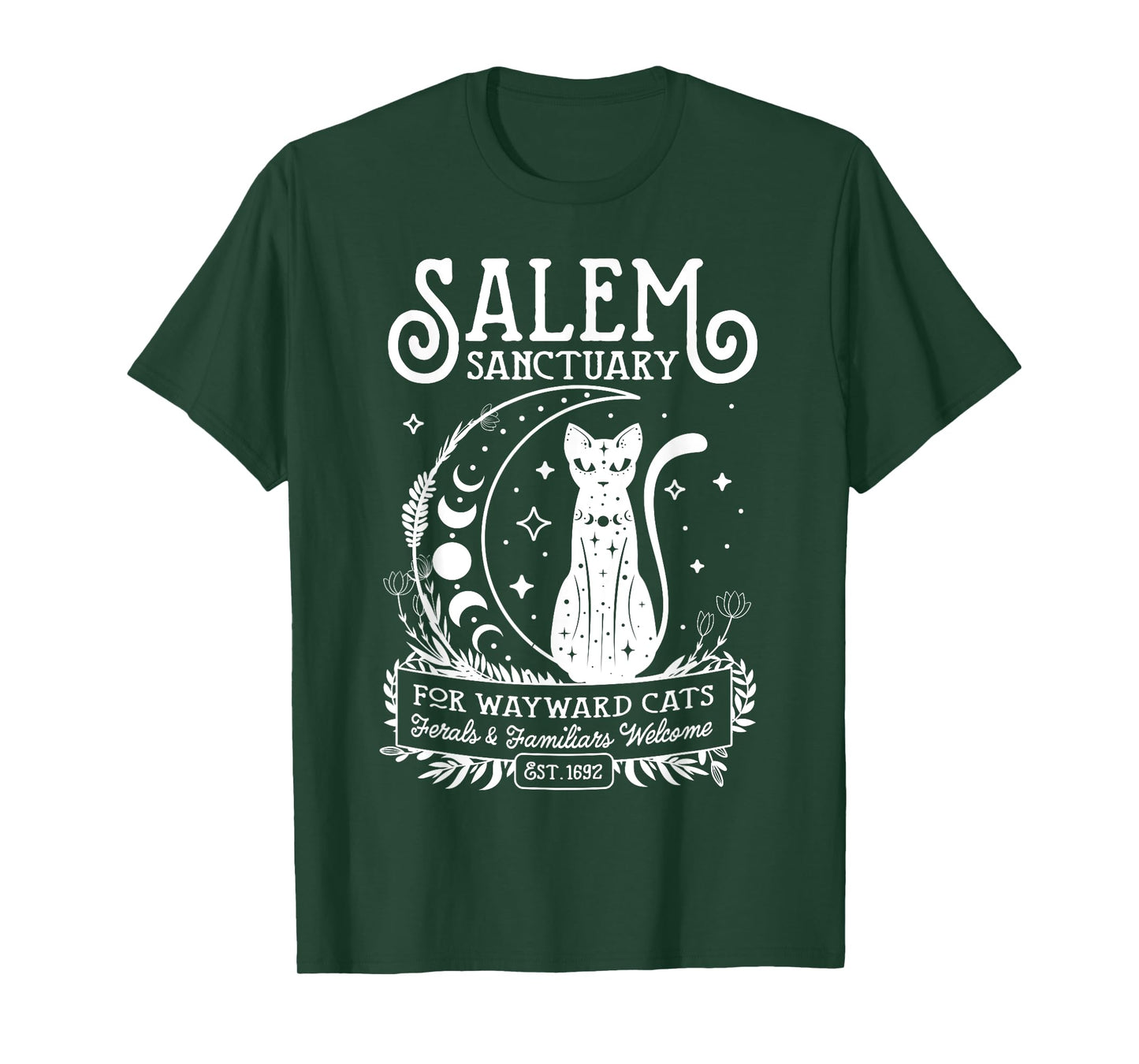 Funny Witch Salem Home For Wayward Black Cats 1692 Halloween T-Shirt