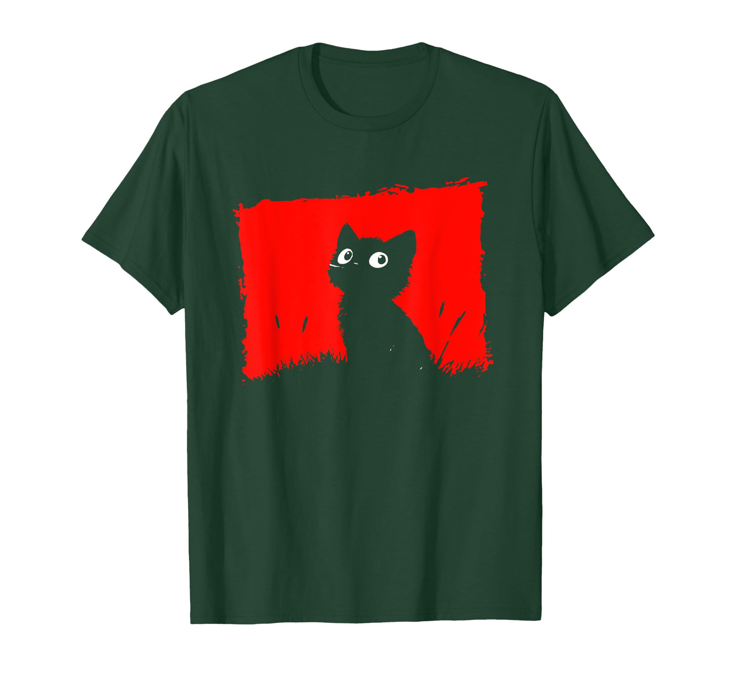 black cat minimalist cats lover mom dad funny Men Women T-Shirt