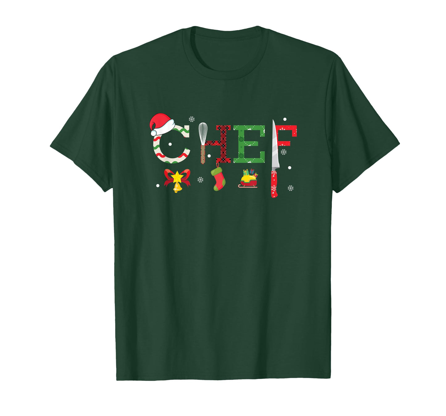 Chef - Funny Xmas Cooking Lover Food Maker Gift Unisex-Adults T-Shirt Black Small Short Sleeve Winter Holiday T-Shirts