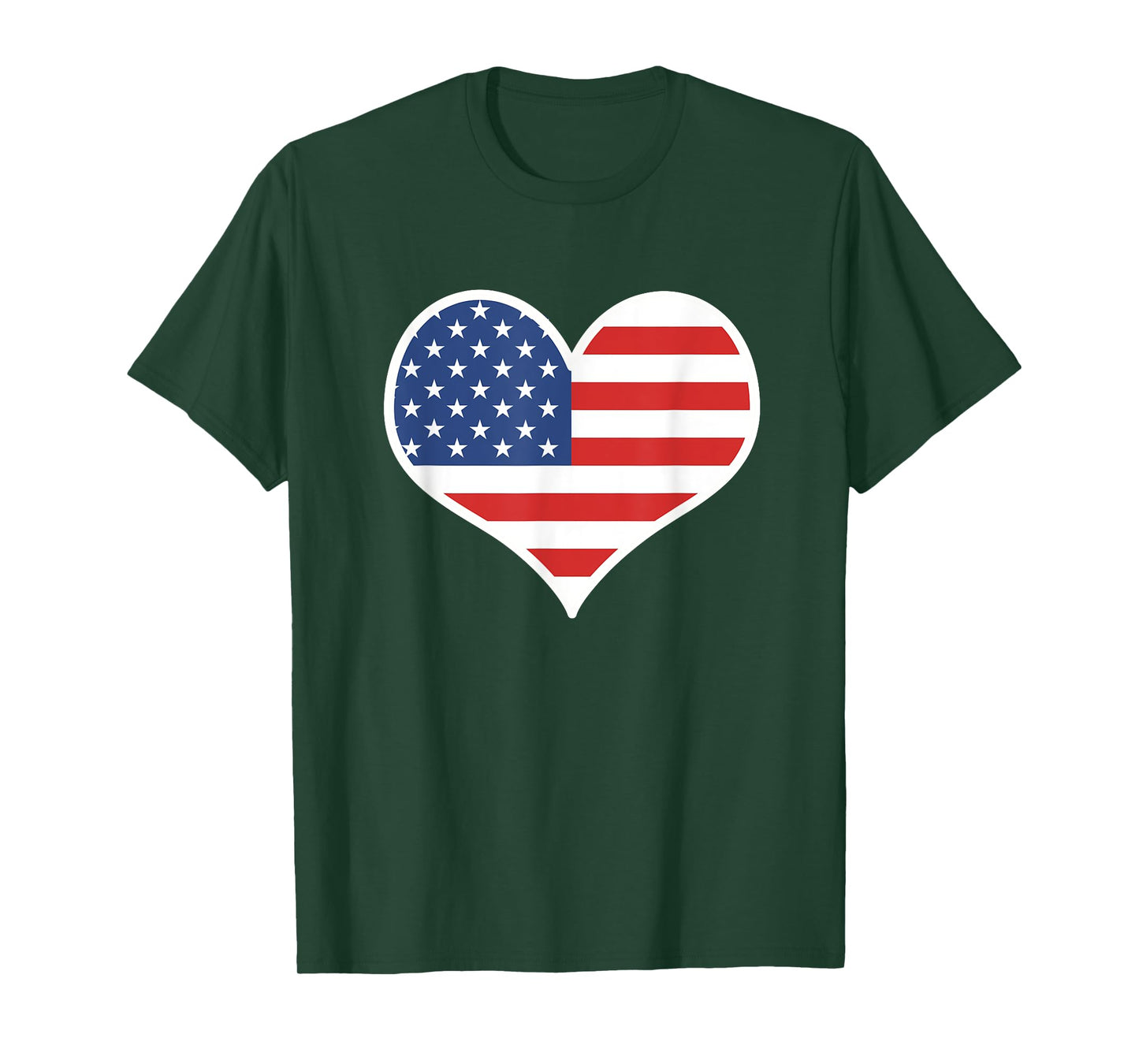 American Flag Heart Shirt - July 4th TShirt I Love USA T-Shirt for Women Kids Men