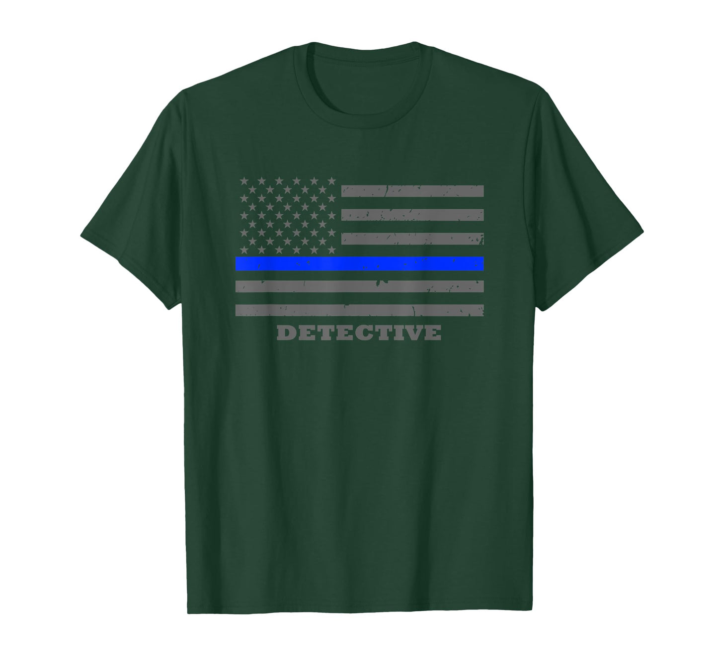 Police Detective Gift - Thin Blue Line American Flag T-Shirt