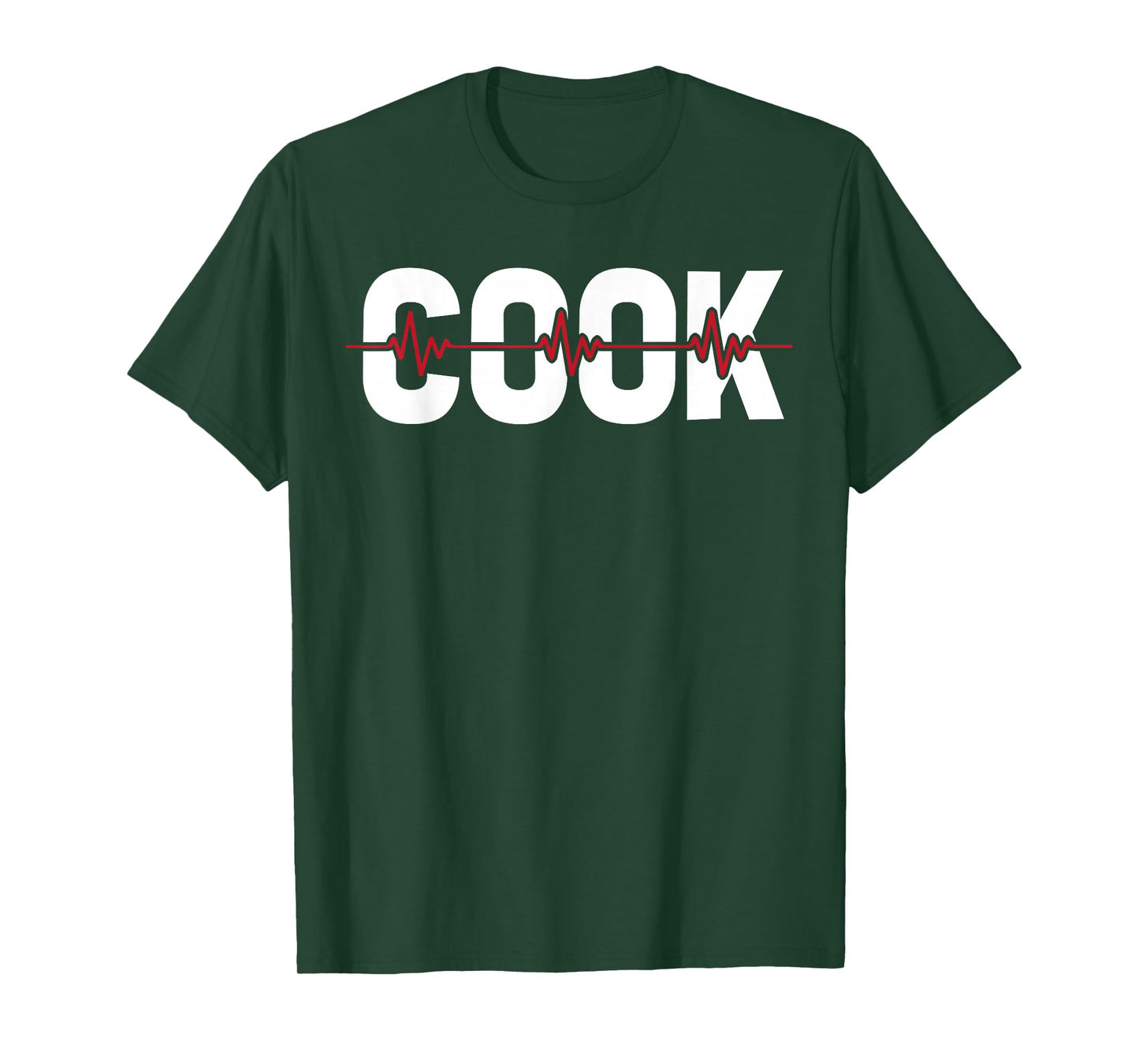 Cooking Cook Chef Culinary Gastronomy - Line Ekg Heartbeat T-Shirt