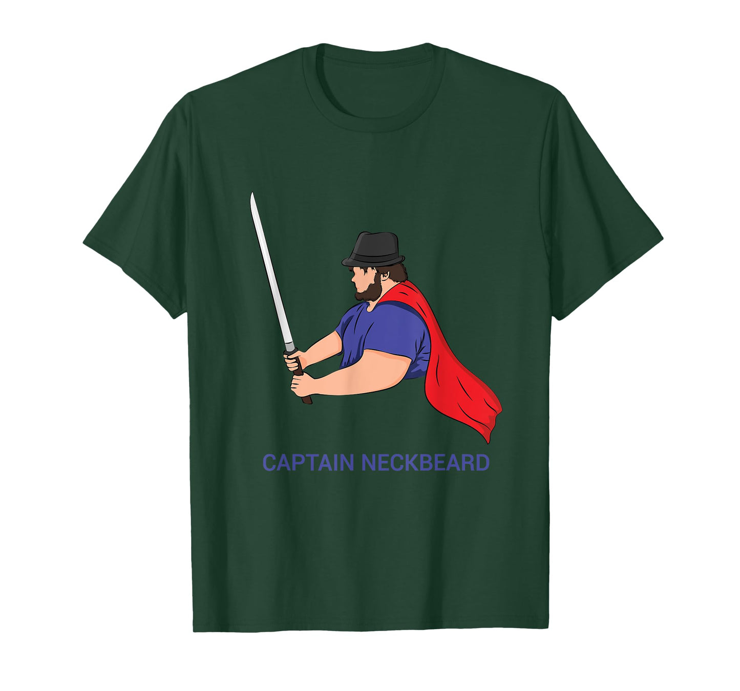 Captain Neckbeard Fedora M'lady Katana Waifu Dank Meme Sire T-Shirt