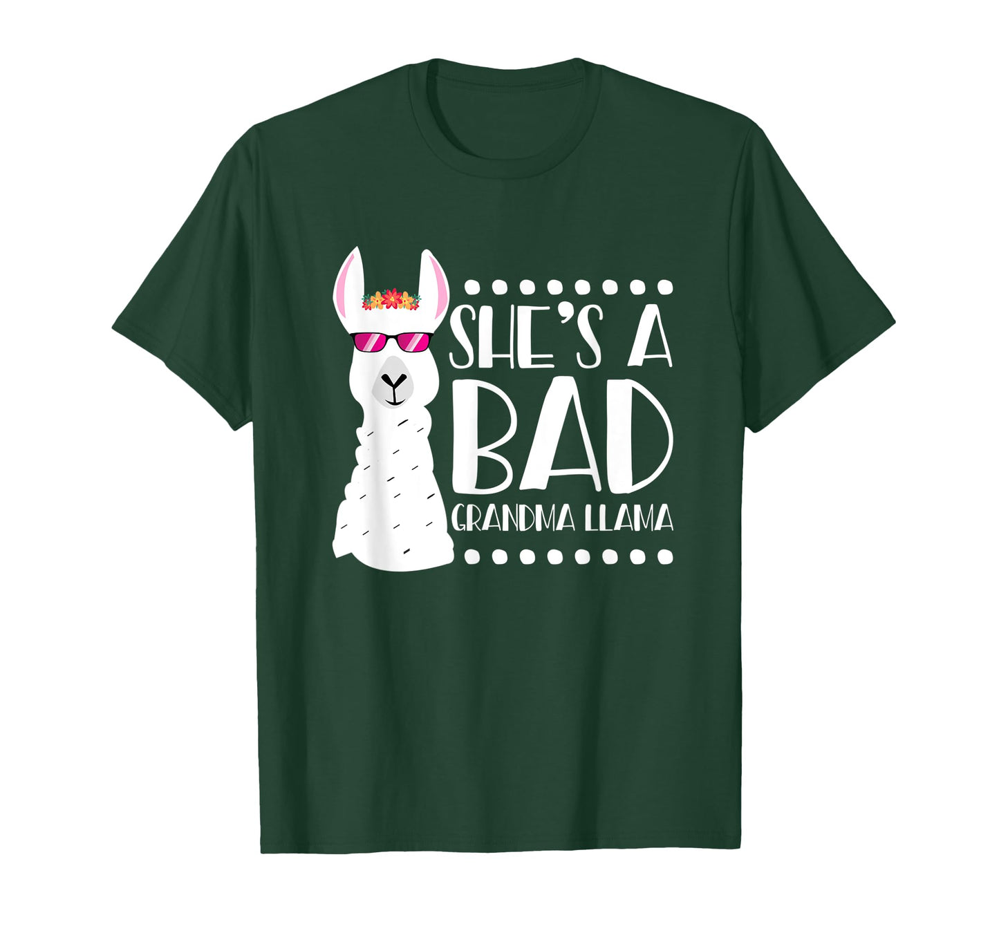 Alpaca Fan Design Funny She's A Bad Grandma Llama For Women T-Shirt