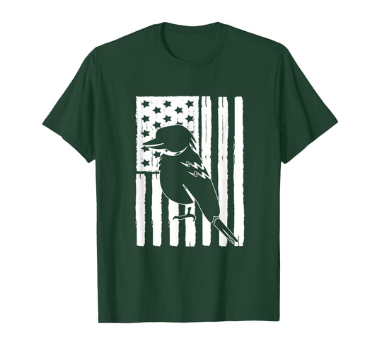 American Flag Kookaburra Theme Idea For Tropical Bird Lovers T-Shirt