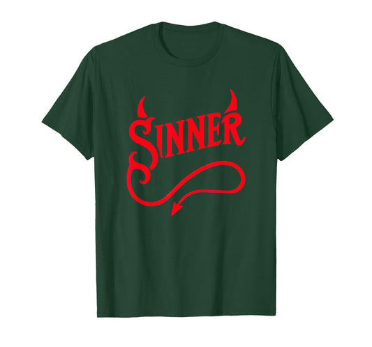 Rock Sinner Devil Horns & Tail - Atheist Pride T-Shirt