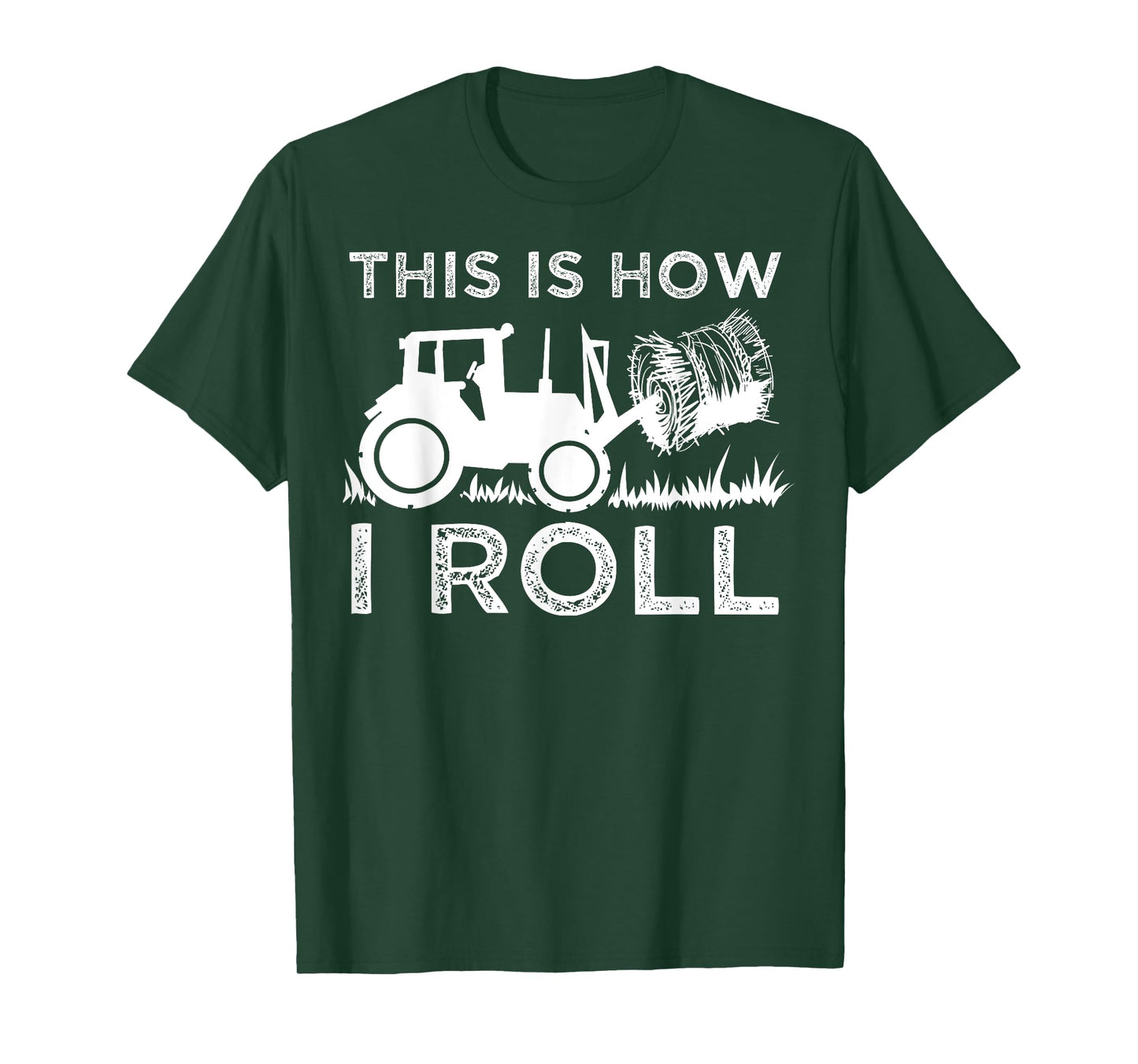 Cute Farm Vehicle Farming Humor Quote Lover Art Funny Hay Bale How I Roll Gift Cool Farmer Tractor Driver Unisex-Youth T-Shirt