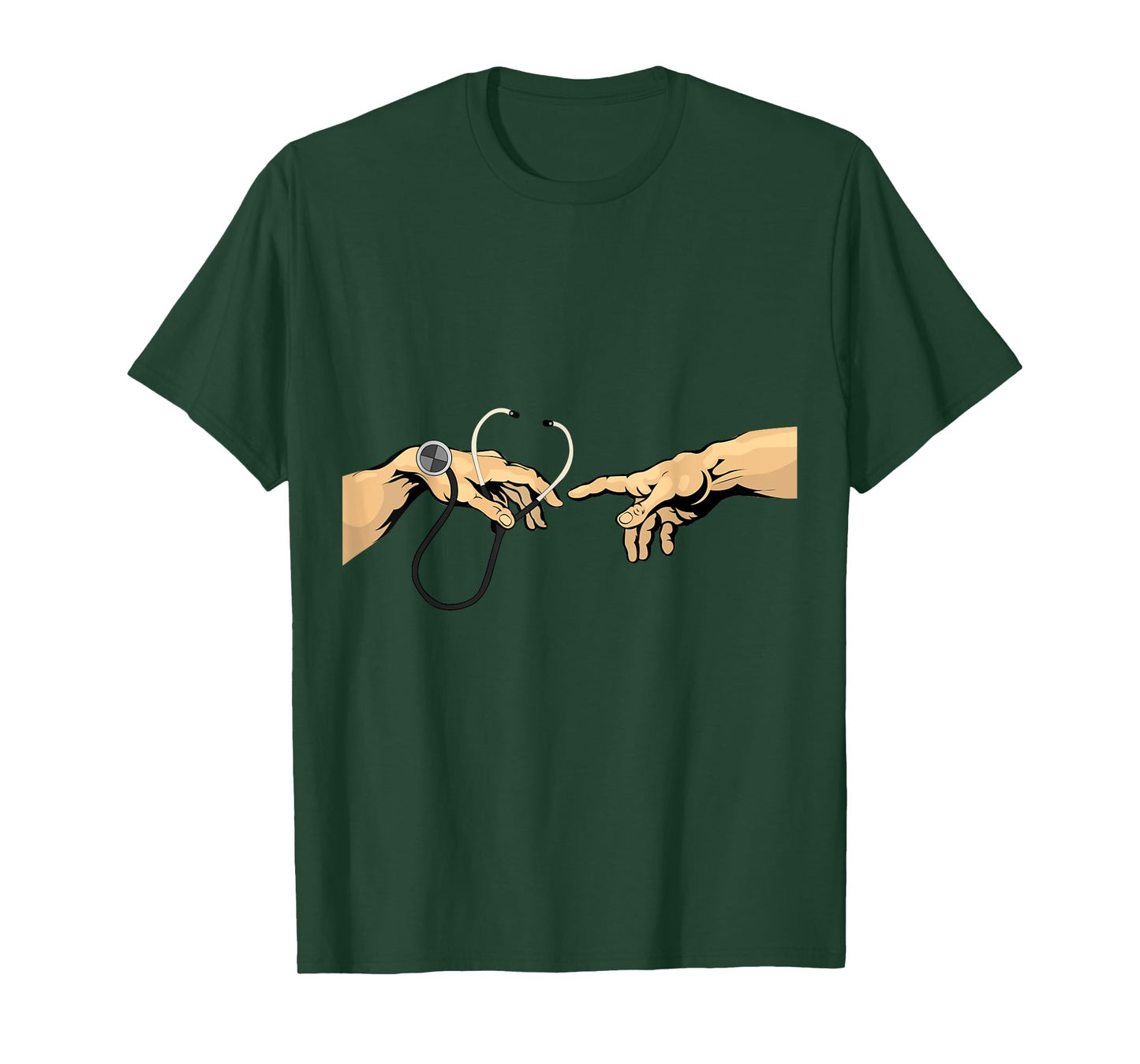 Creation of Adam Michelangelo Doctor Hospital stethoscope T-Shirt