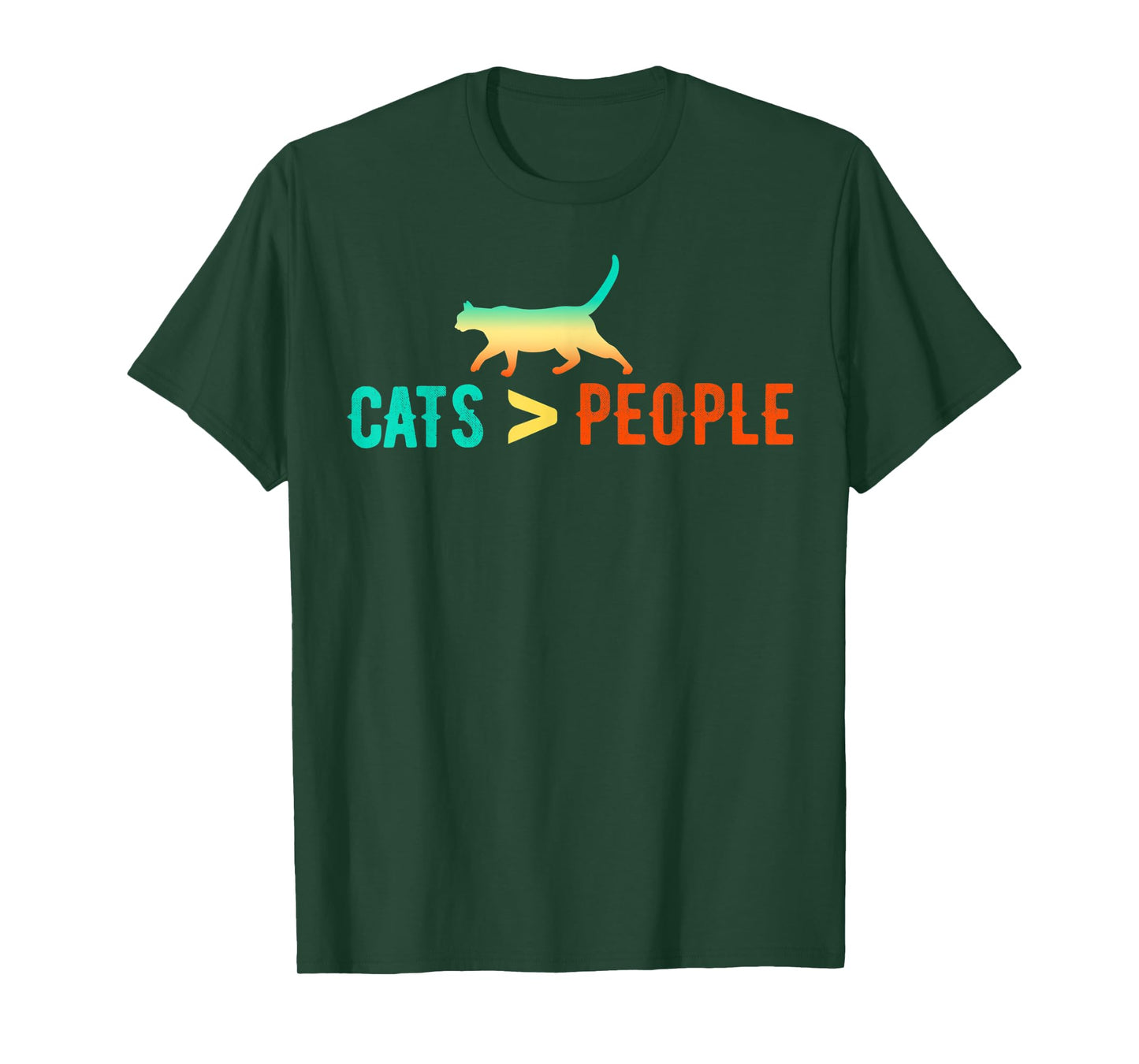 Cats are Greater or Better than People Introvert Design T-Shirt