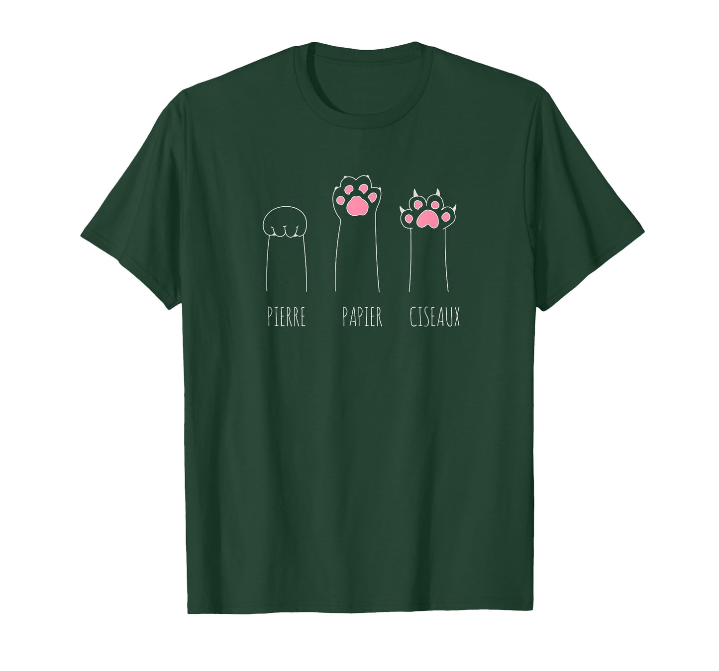 Rock Paper Scissors Cat Paws and Mittens in French T-Shirt