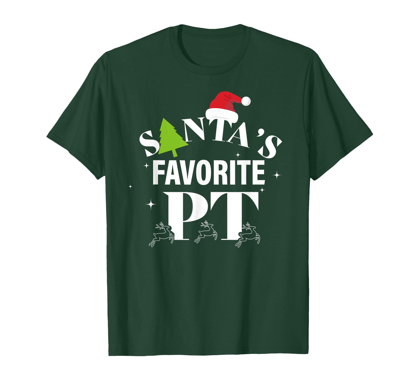 Christmas Physical Therapy Shirts, Santa's Favorite PT T-Shirt