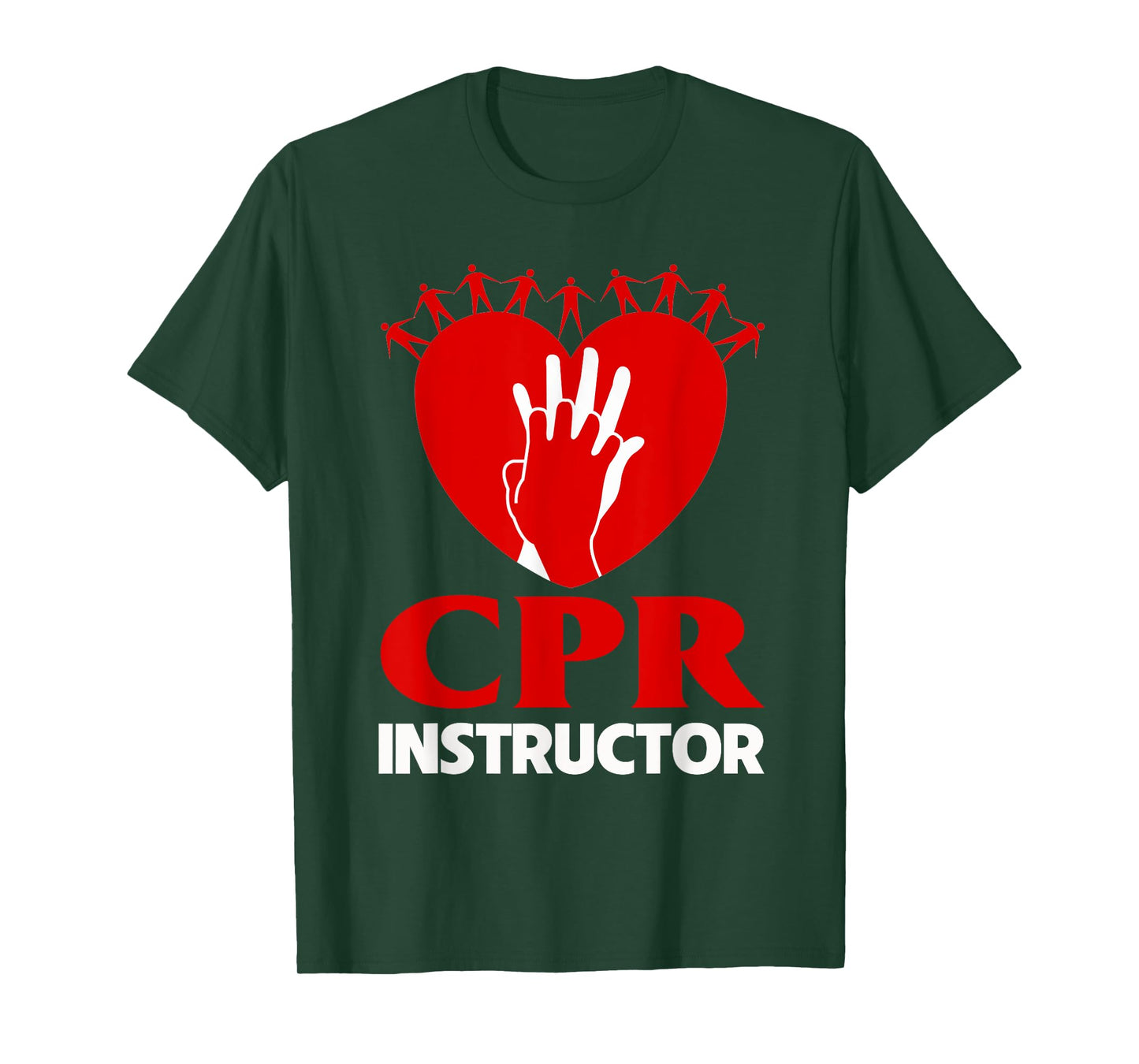 CPR Instructor Teacher First Aid Aed Trainer Red Heart Men Women T-Shirt