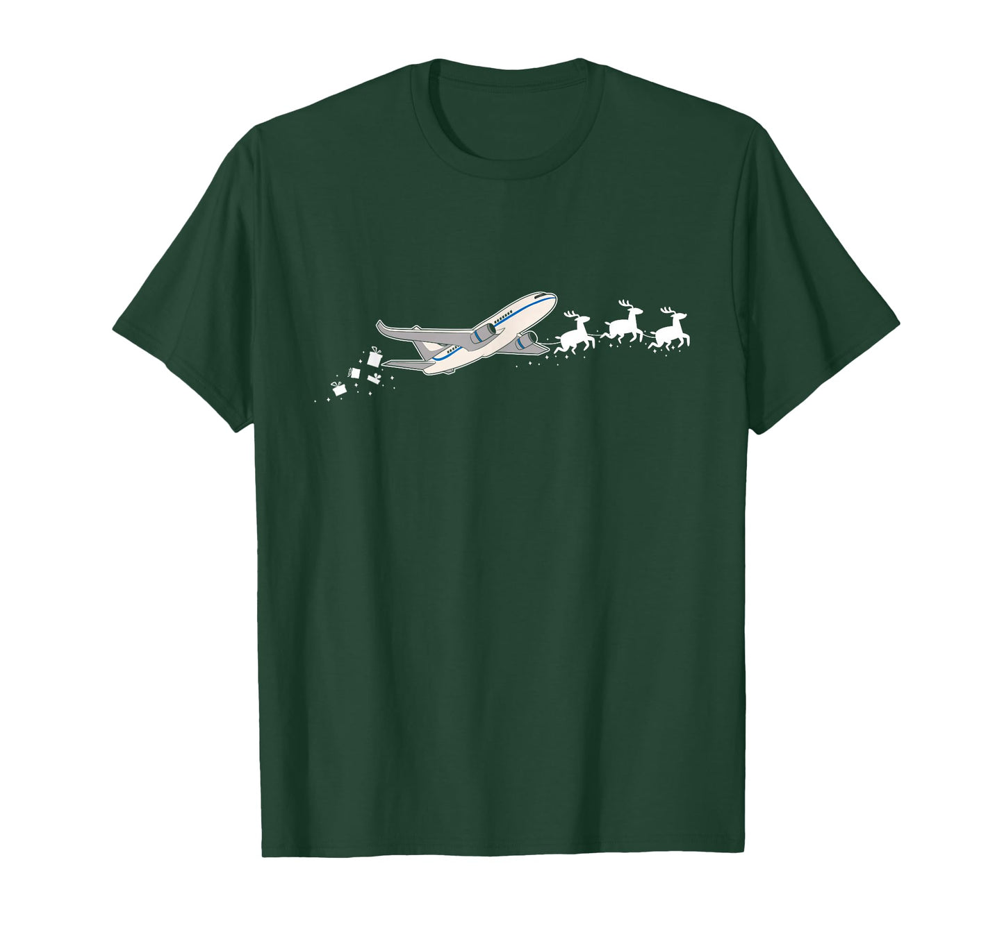 Airplane Santa Christmas Sleigh - Funny Airplane Xmas T-Shirt