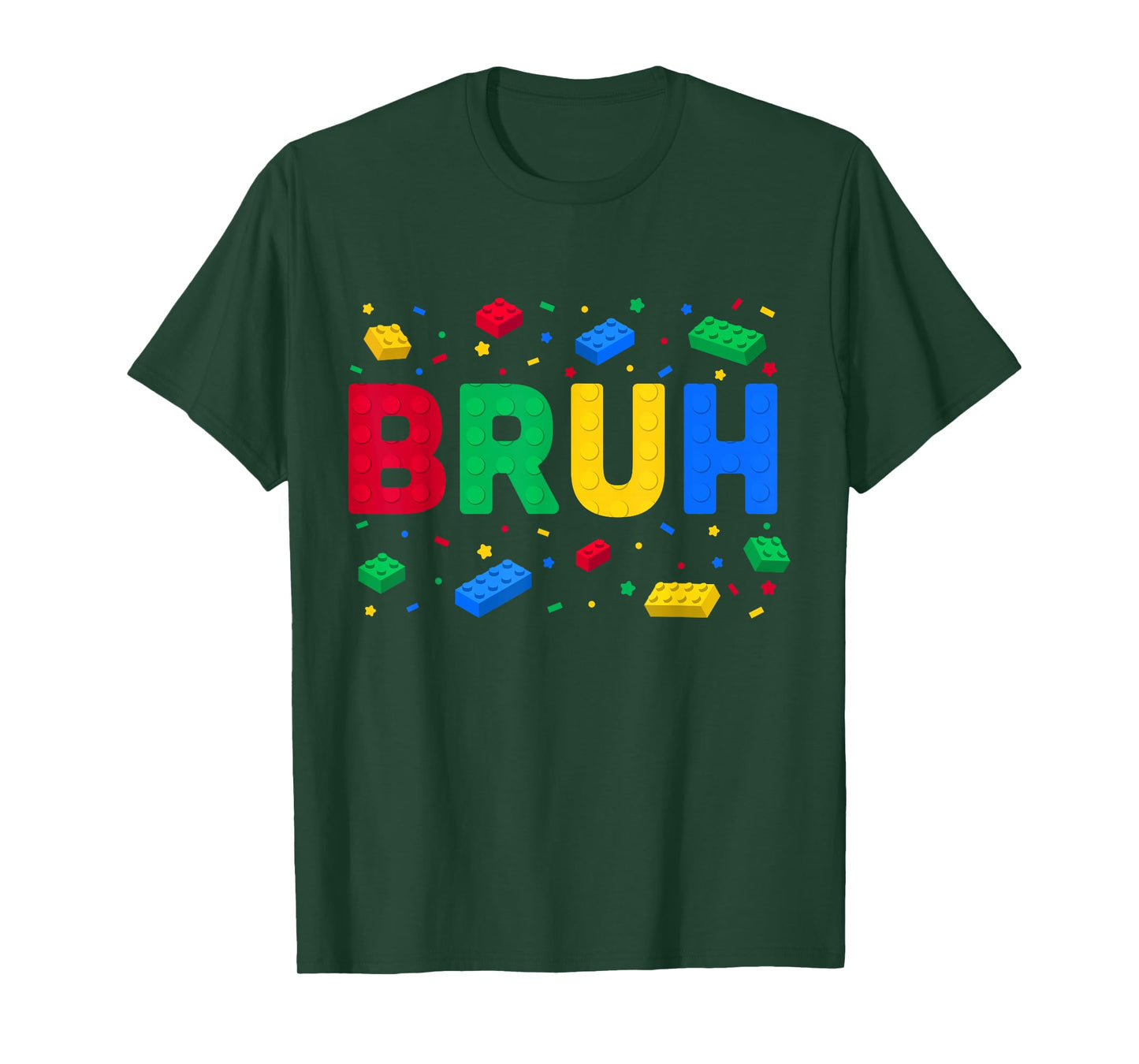 Funny Bruh Brick Builder Boys Kids Toddler Building Block T-Shirt