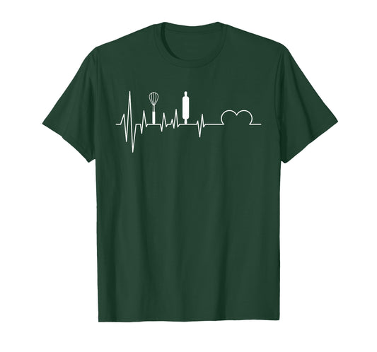 Baker Heartbeat Baking Baker's Cake Cupcake Gift T-Shirt
