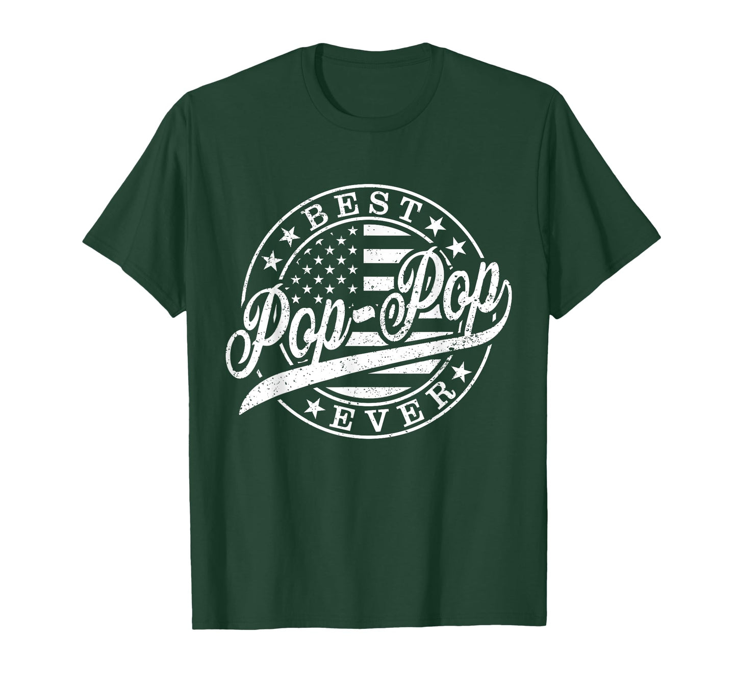 Best Pop Pop Ever American US Flag Funny Grandpa Fathers Day T-Shirt