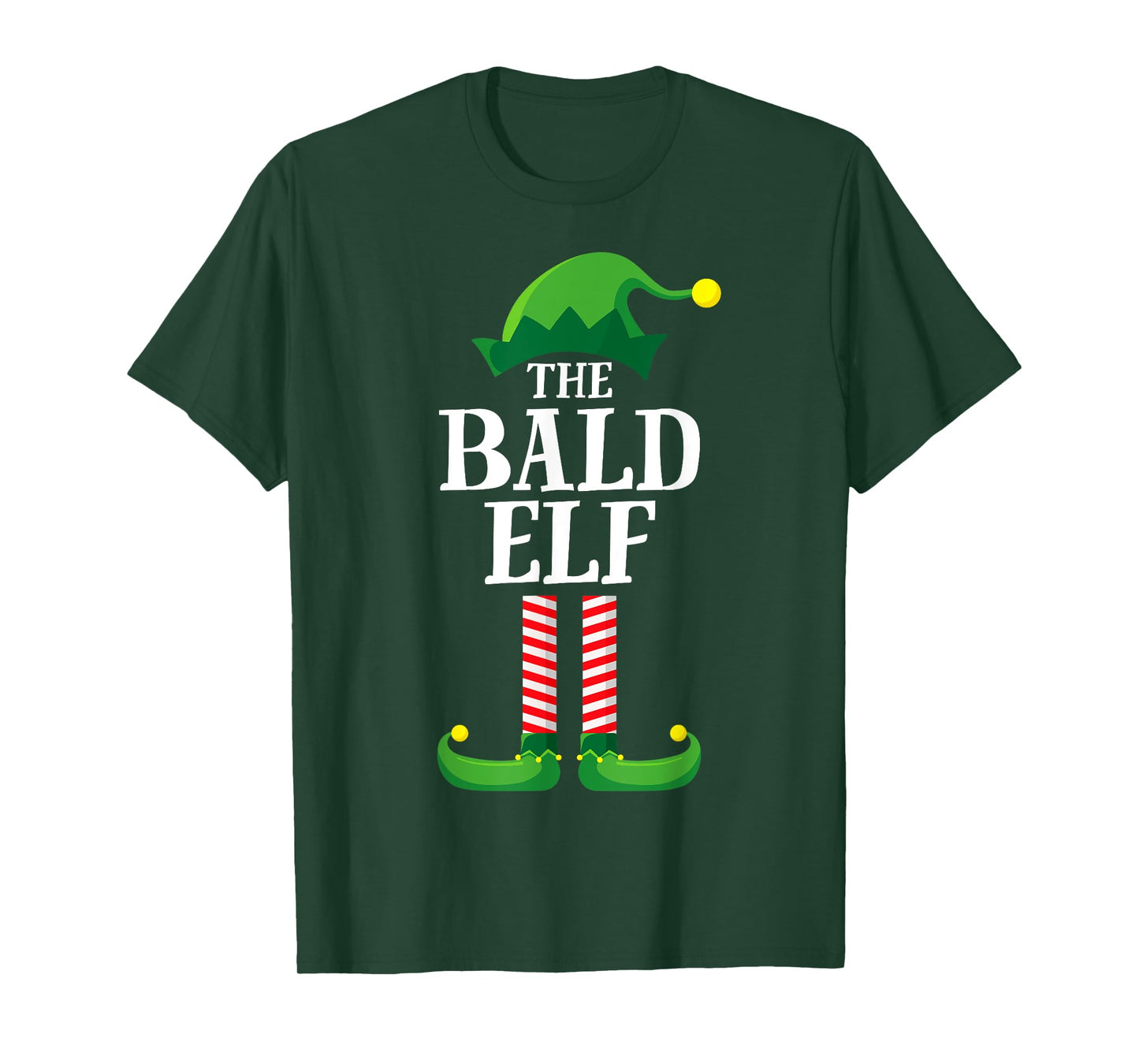 Bald Elf Matching Family Group Christmas Party Pyjamas T-Shirt