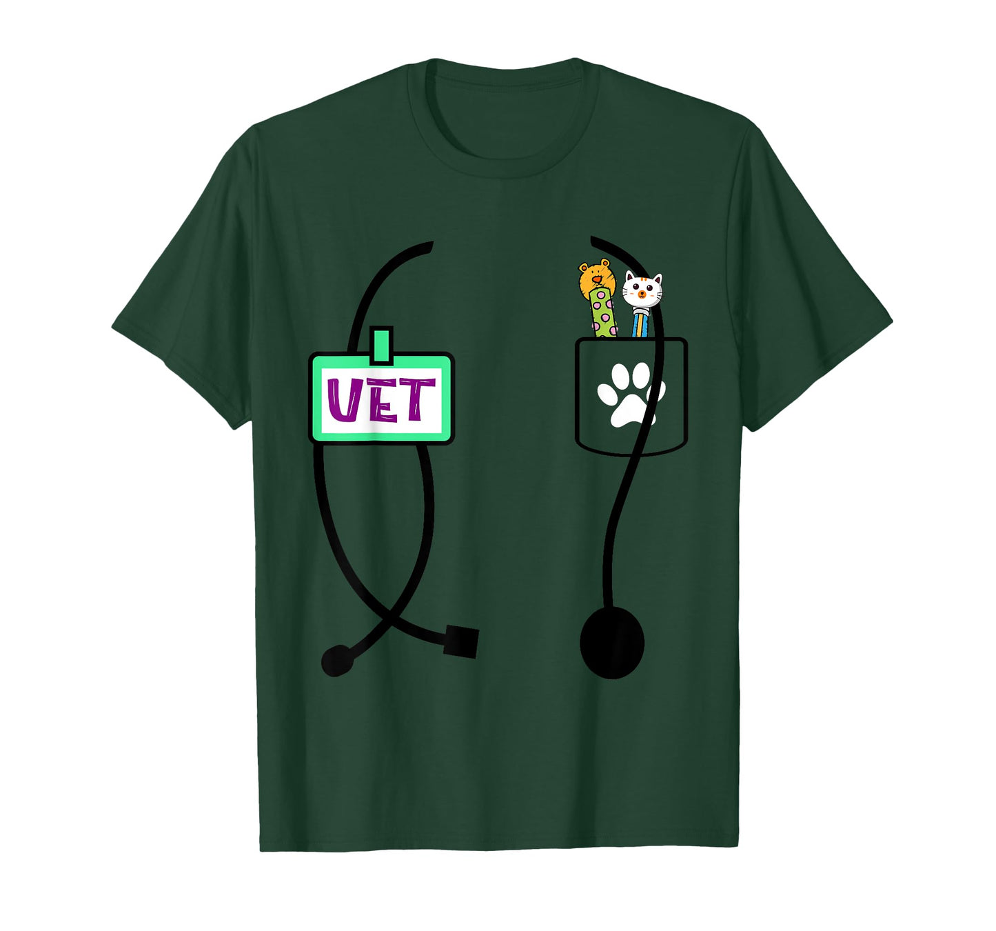 Veterinarian Costume Boys Girls Kids Animal Doctor Vet T-Shirt
