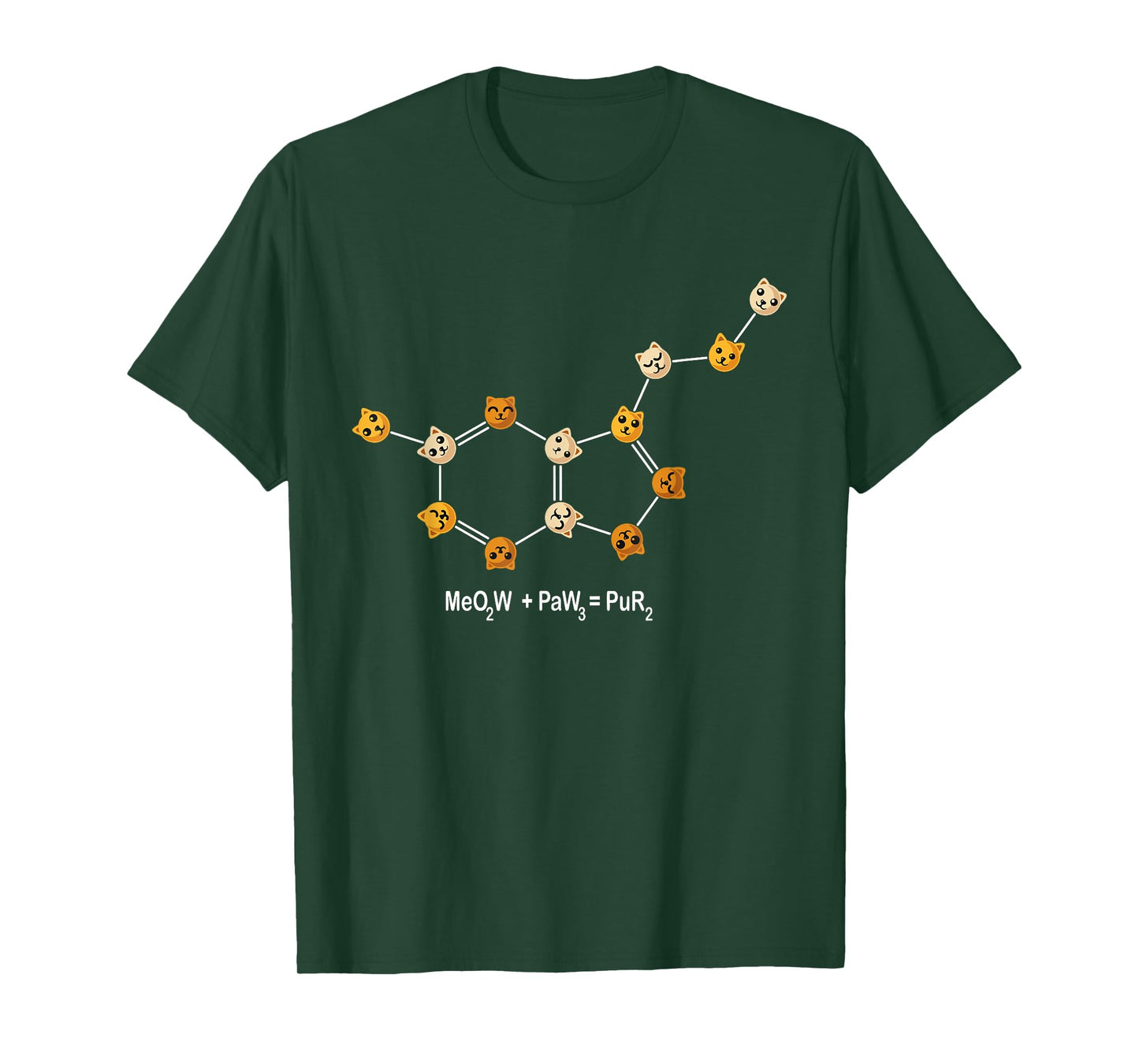 Funny Cat Chemistry Pun Molecule Science Cat Lover T-Shirt for Men Women Kids