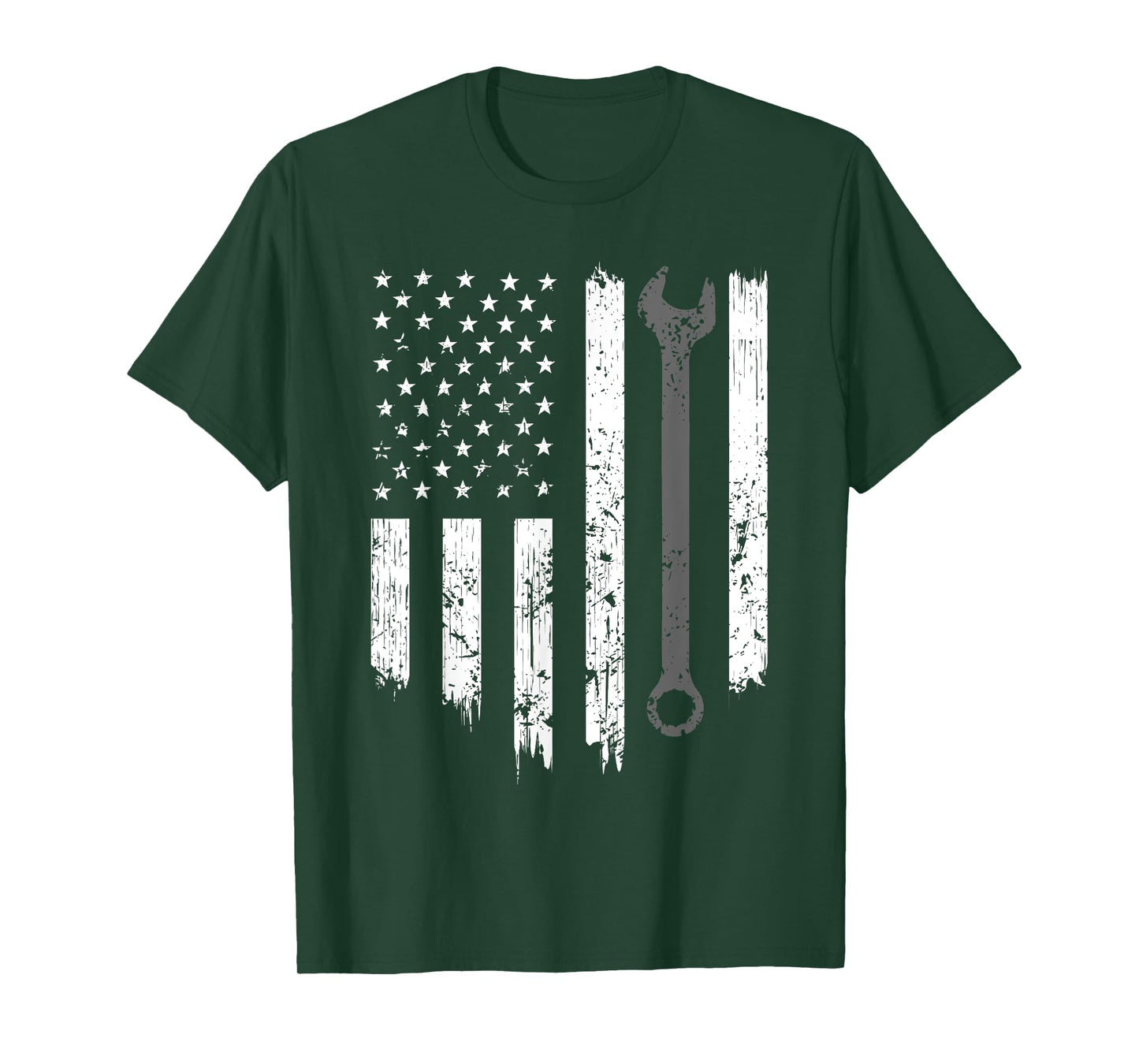 Funny Vintage Mechanic Distressed American Flag Gift For Men T-Shirt