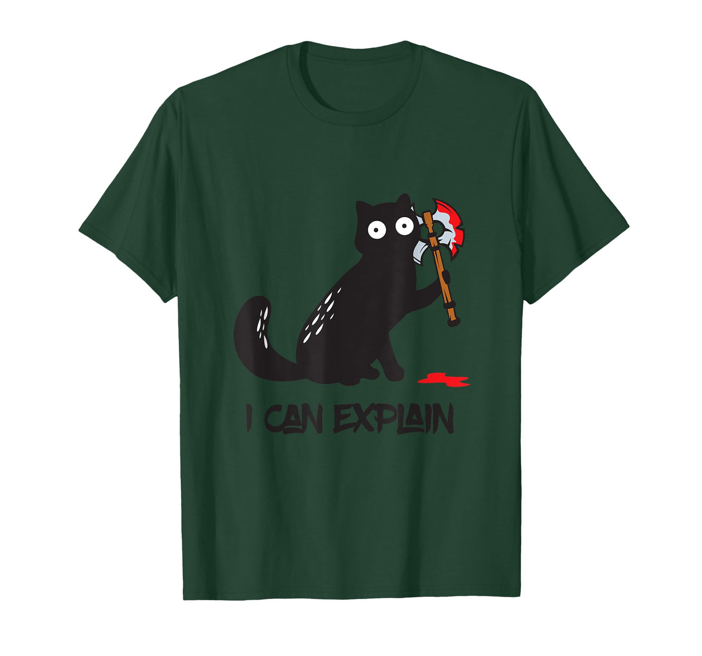 Funny killer cat with axe in the hand innocence in person T-Shirt