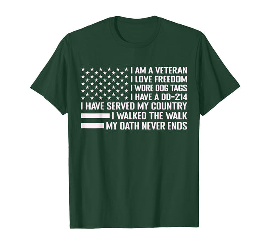 I'm A Veteran I Love Freedom I've DD-214 My Oath Never Ends T-Shirt