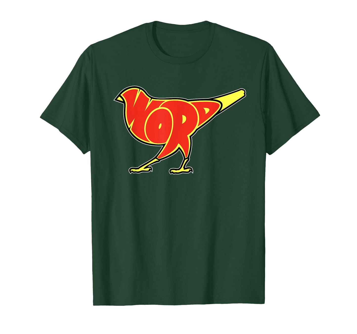 Taran Lopez Art Bird is the Word Unisex-Adults Black Cotton, Polyester Blend Modern Letter Print T-Shirt Small