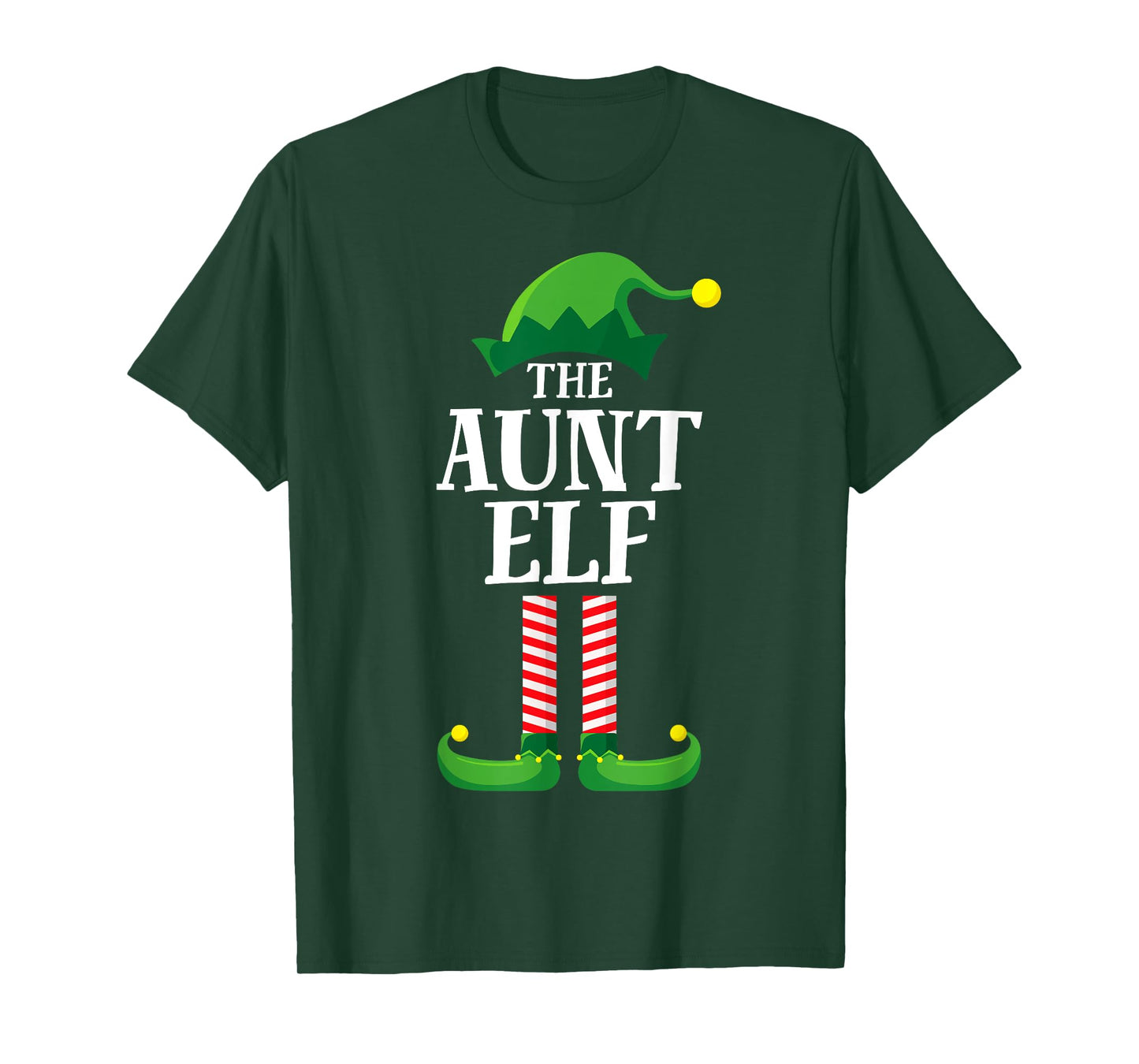 Aunt Elf Matching Family Group Christmas Party Pyjamas T-Shirt
