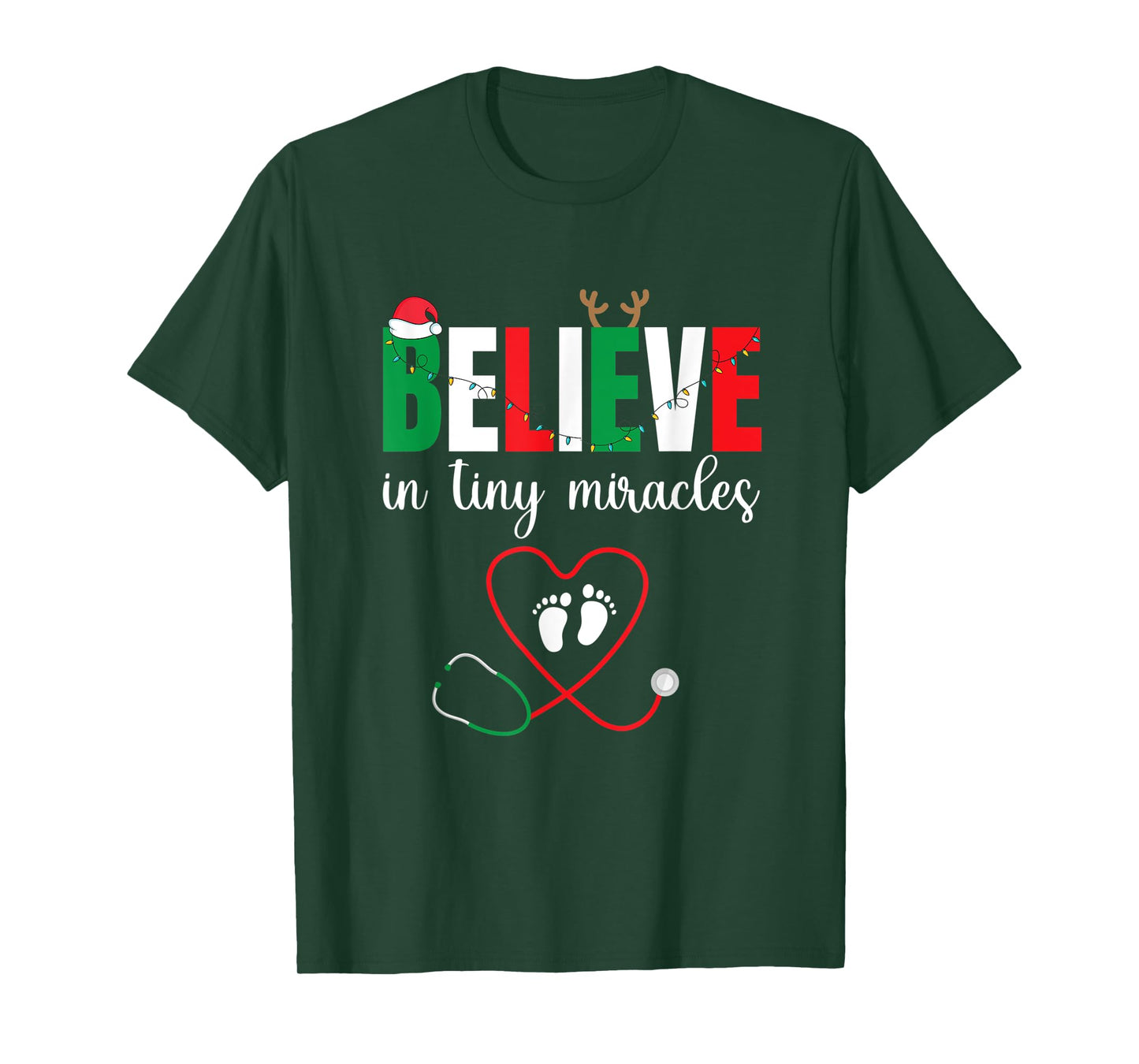 Christmas Baby Delivering - Cute Believe In Tiny Miracles T-Shirt
