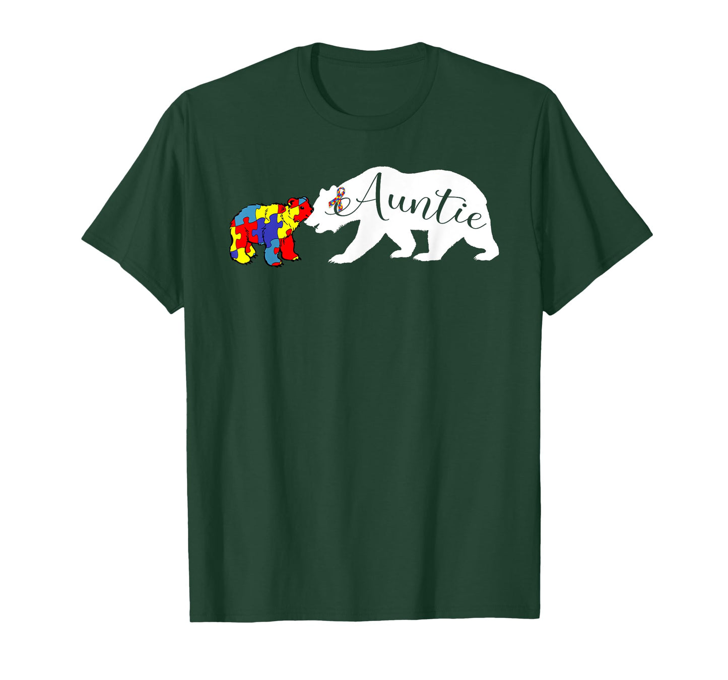 Auntie Bear Autism Awareness T-Shirt Aunt Women Gift T-Shirt