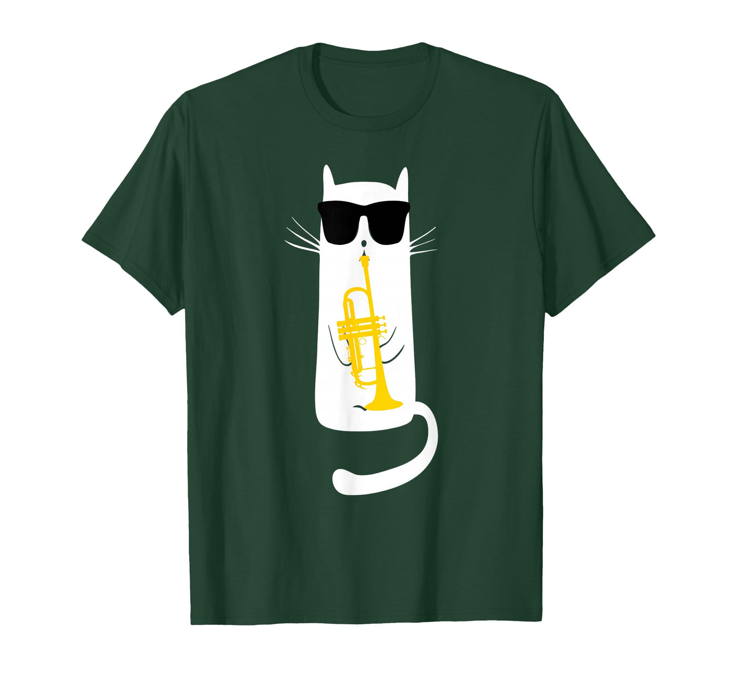 Funny Cat Wearing Sunglasses Playing Trumpet T-Shirt