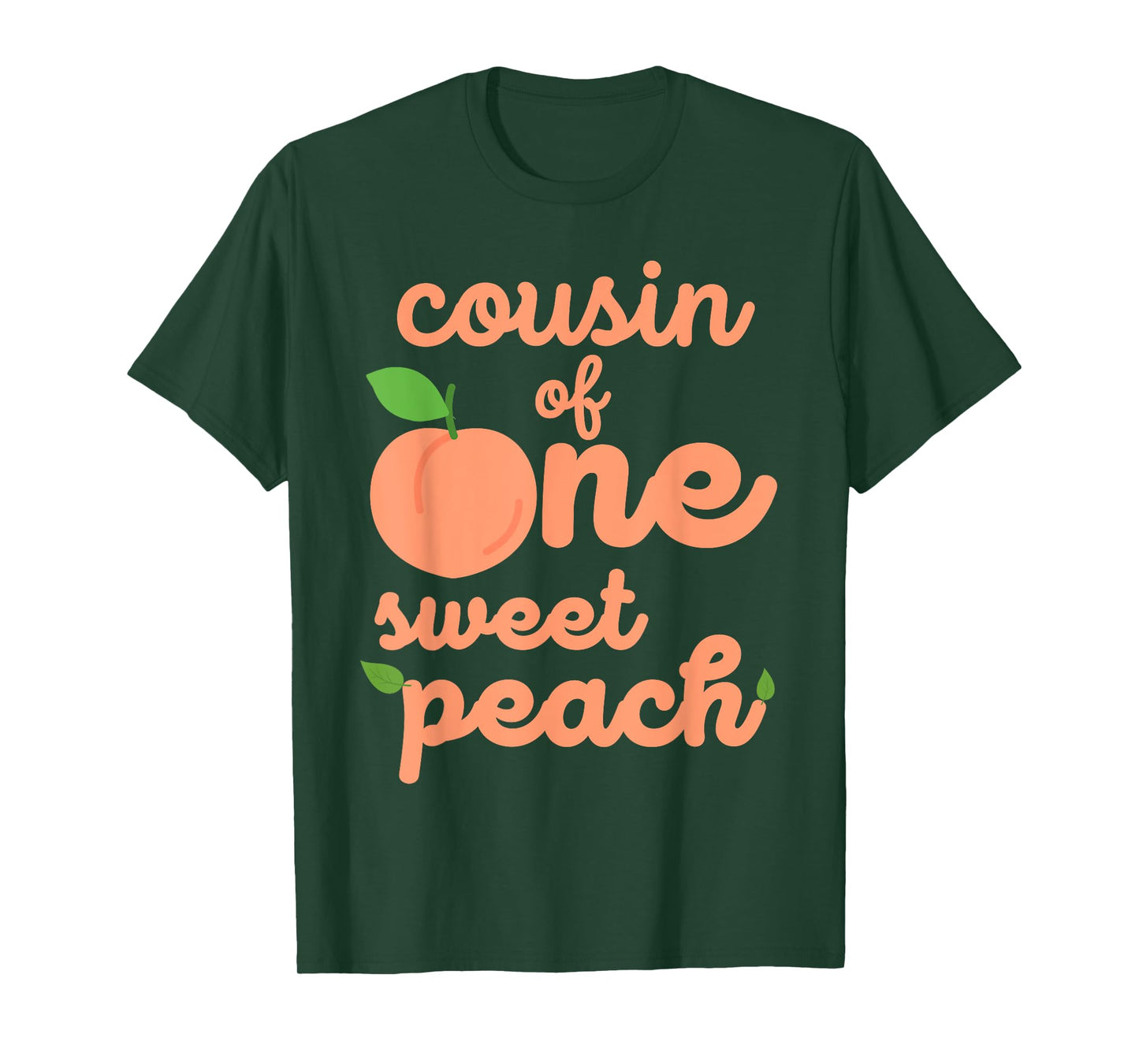 Cousin First Birthday One Sweet Peach Bday Family Matching T-Shirt