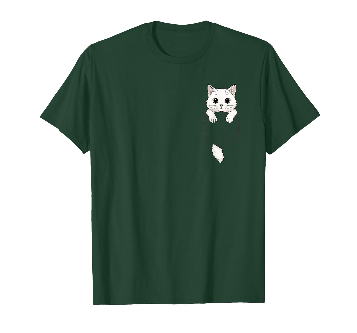 Funny Cat Peeking in Pocket Animal Pet Lover Men Women Kids T-Shirt