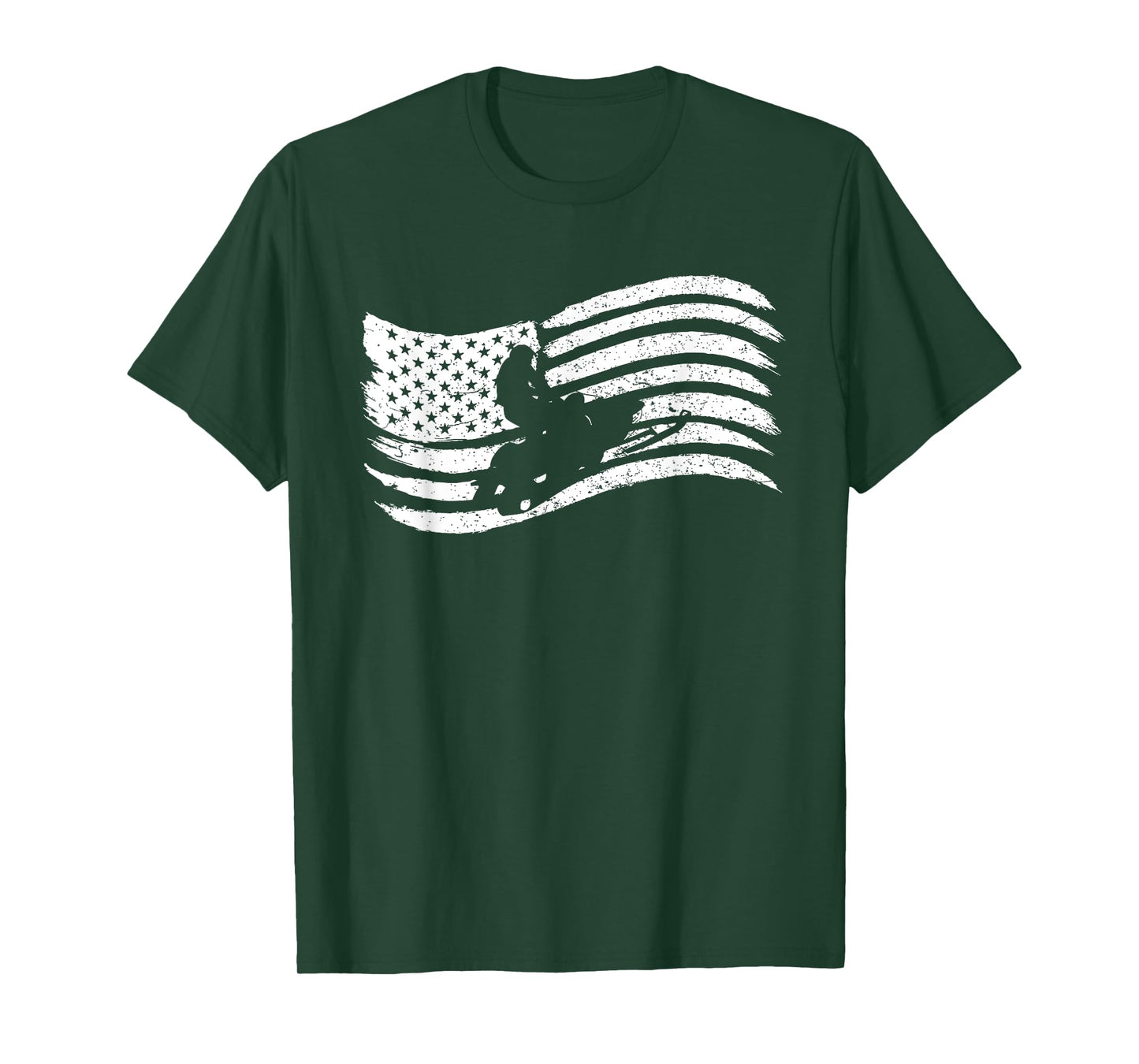 American Flag T-Shirt For Snowmobile Rider Vintage Look T-Shirt
