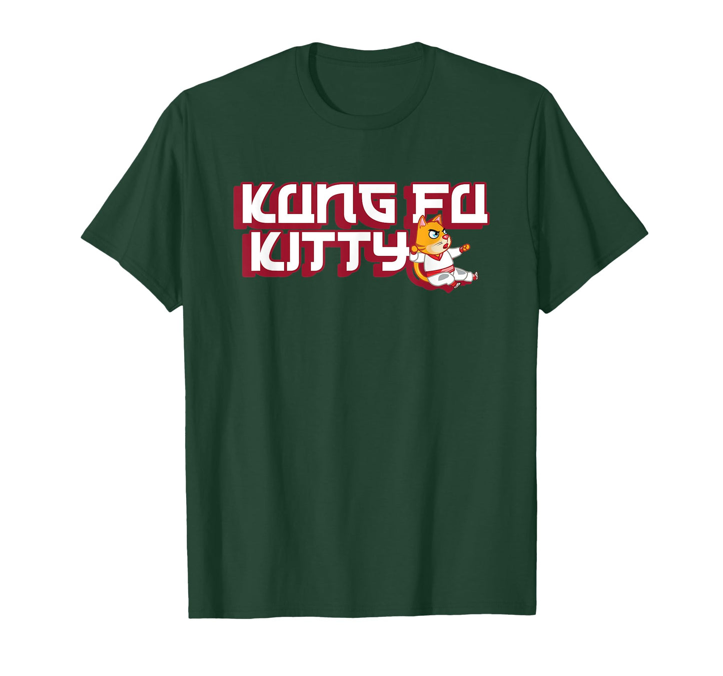 Kung Fu Kitty T-Shirt - Funny Cute Cat Kitten Martial Arts T-Shirt for Men Women Kids
