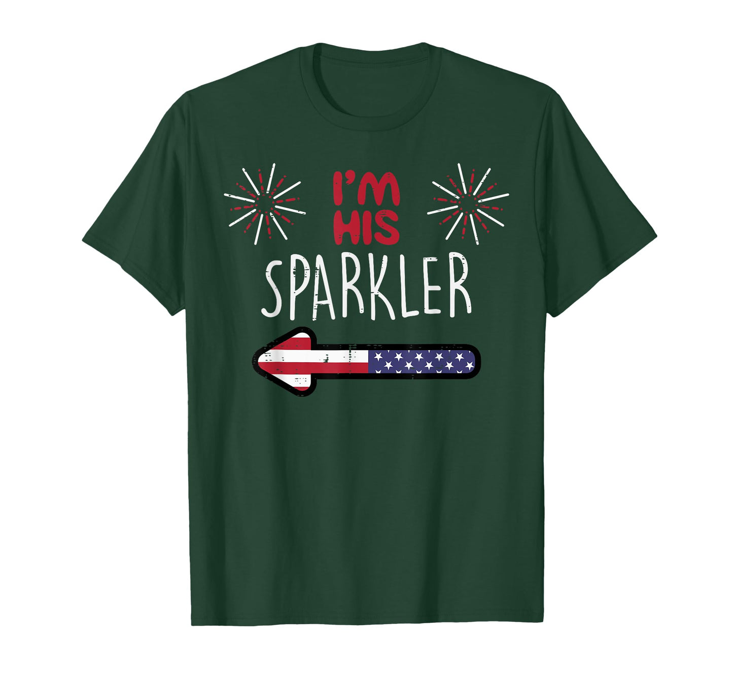 Im His Sparkler 4th of July Matching Couples His and Her Women Men T-Shirt