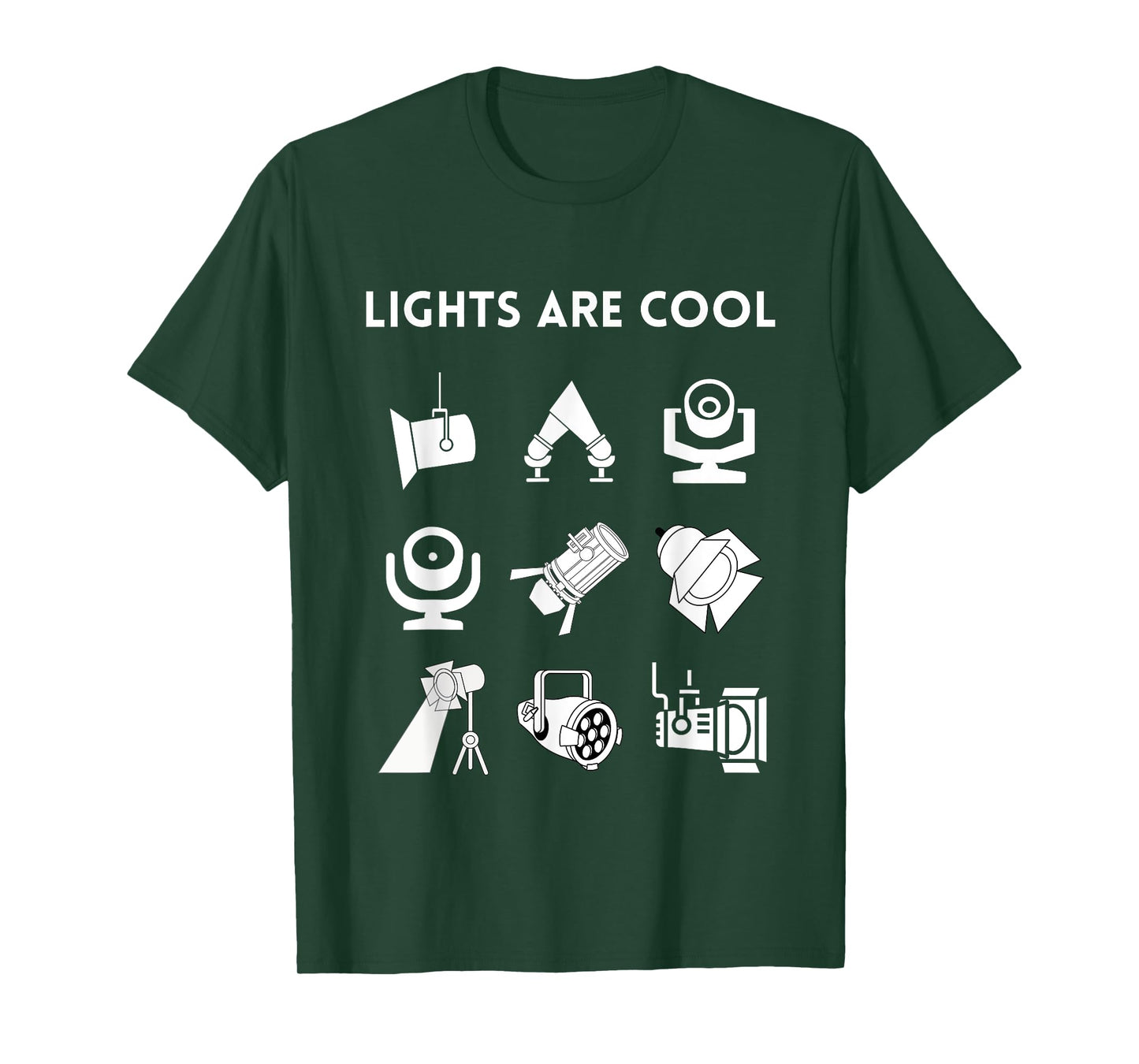 LIGHTS ARE COOL Theatrical Lighting Apparel, Front Print T-Shirt