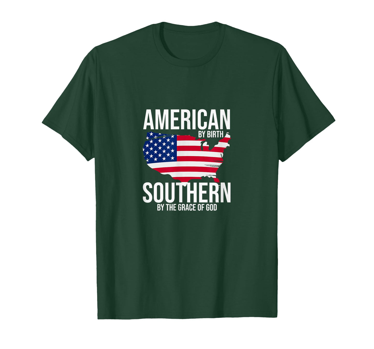 Southern By The Grace of God American By Birth Southland Map T-Shirt