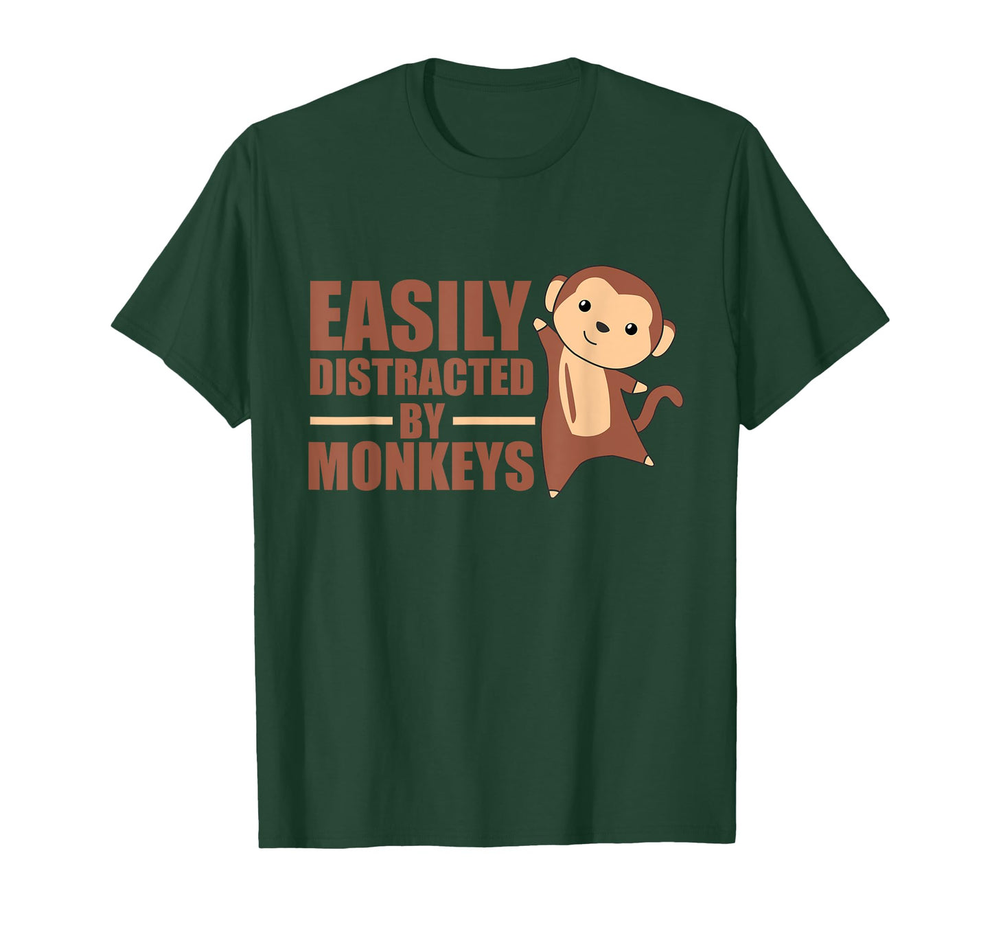 Easily Distracted By Monkeys - Cute Monkey T-Shirt