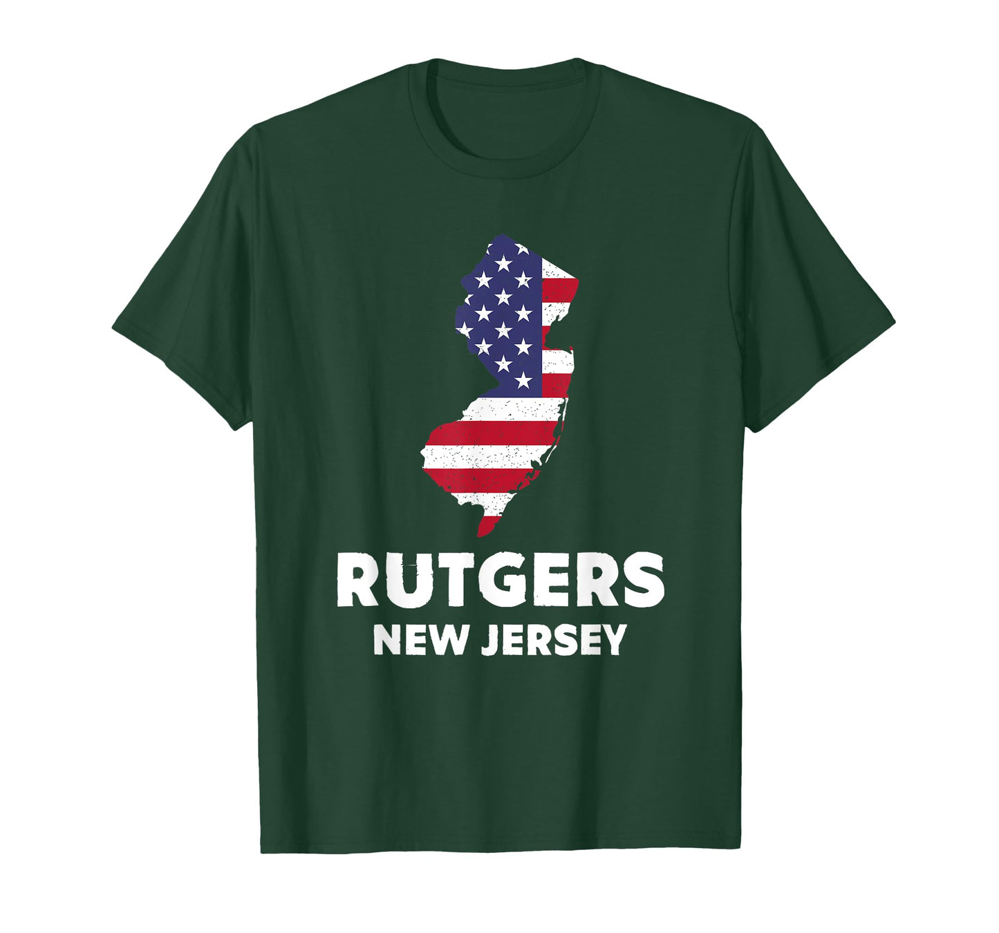 Distressed Patriotic USA Flag Rutgers, New Jersey T-Shirt for Women Men