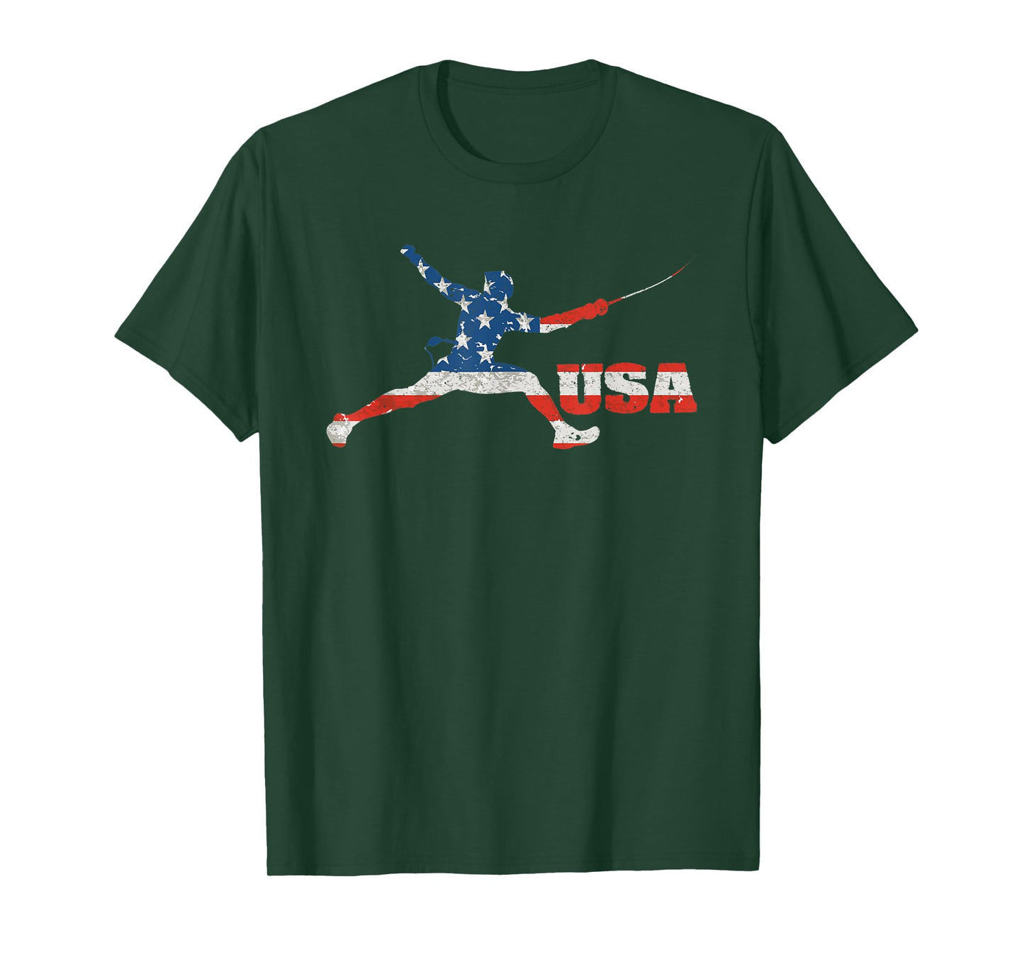 Fencing USA team American flag US Fencers epee men women T-Shirt