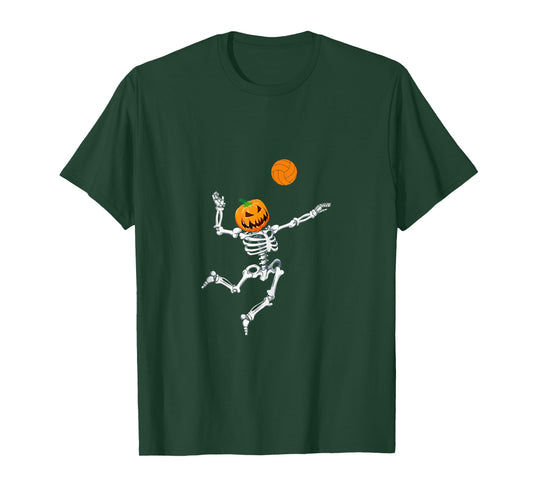 Skeleton Volleyball Halloween Pumpkin Tank Top