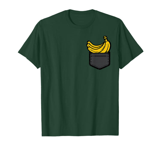Banana Bunch Pocket Funny Tropical Fruit Food Men Women Kids T-Shirt